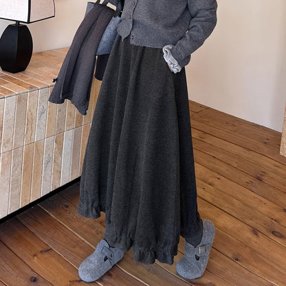 LOUISYAO Sweet Vintage Bouquet Skirt 2025 Winter Skirts Ofice Lady Fashion Premium  Senior Exquisite Long Women's A-Line Skirt