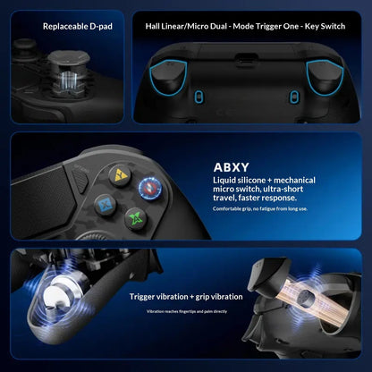 AceGamer D4 Wireless Gaming Controller Symmetric Bluetooth 2 4G Custom Js13pro Joystick for PS4/Pc/Steam/Switch2 Fps Gamers Gift