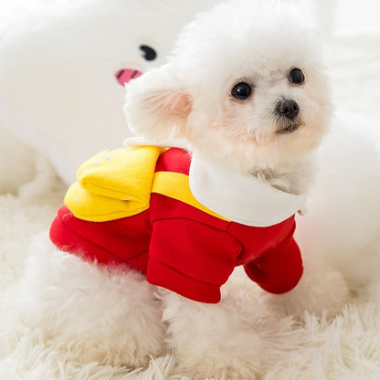 Roupas de inverno para cachorro, Moletom com capuz fofo de desenho animado, quente, para Chihuahua, Bulldog Francês, Roupa para filhotes, Casaco, Fantasia para cães de estimação