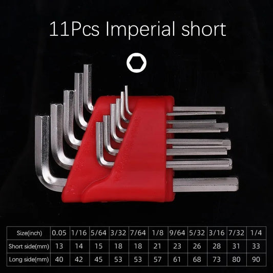5/8/11 Pcs Allen Wrench Metric Wrench Inch Wrench L Wrench Size Allen Key Short Arm Tool Set Easy To Carry In The Pocket