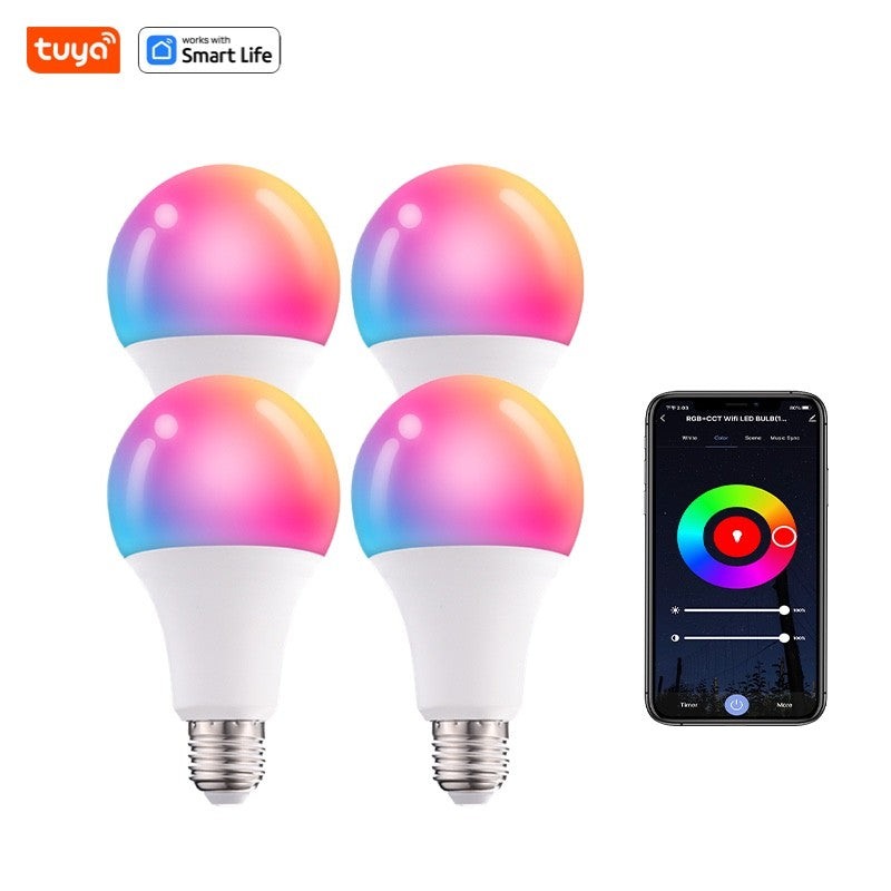 Bluetooth Remote Control LED Night Light Bulb E27 RGB 220V 15W Dimmable LED Lamp For Bedroom Decor Work With Tuya Smart Life APP