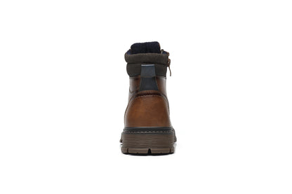 BHKH Botas Masculinas de Inverno da Moda botins Zíper Cadarço Botas de Tornozelo Sapatos Sociais Vintage de Negócios Sapatos Casuais de Couro Para Homens