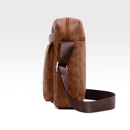 High Quality Men Shoulder Bag Men PU Leather Flaps Men's Crossbody Bags Business Flap Male Solid Messenger Bag Travel Bag