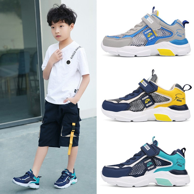 4 Color Kids' Breathable Mesh Sneakers Non-Slip School Sports Shoes for Boys Girls Lightweight Casual Walking Shoes
