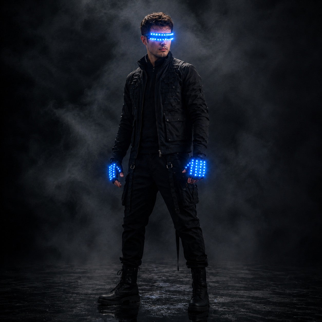 LED Glowing Gloves with Fluorescent Show, Creative Personality, Halloween, Christmas, Stage, DJ Singer, Performing, Personality