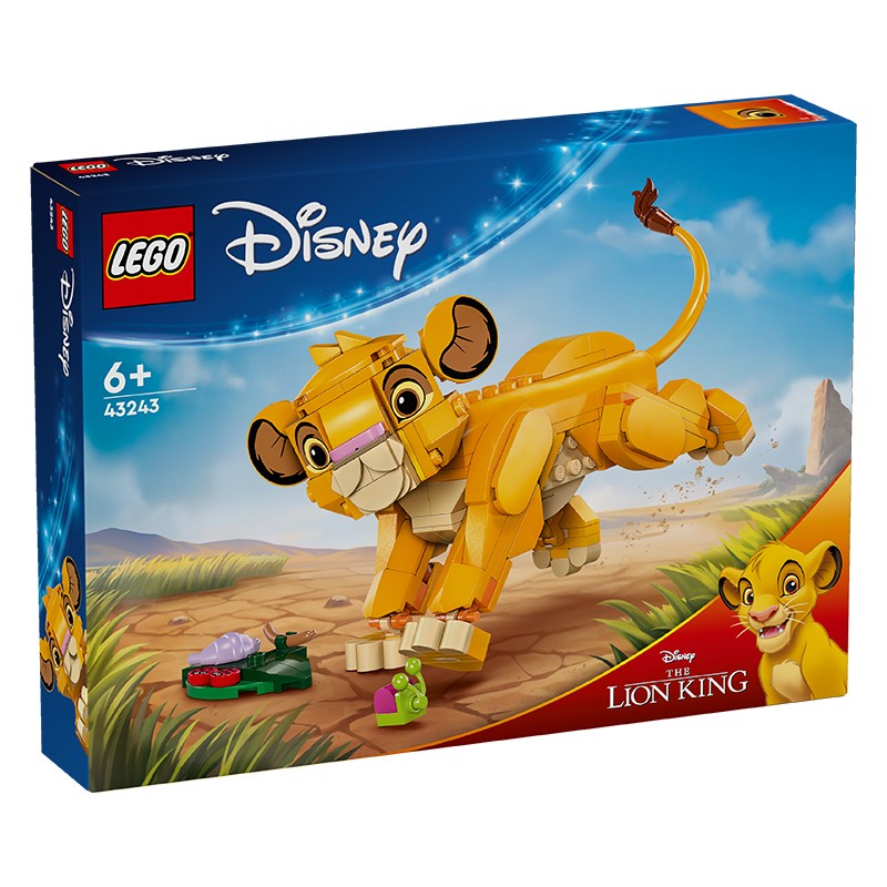 LEGO Novo Produto de Junho Animação Disney 43243 O Pequeno Rei Leão Simba Brinquedos de Blocos de Montar para Meninos e Meninas