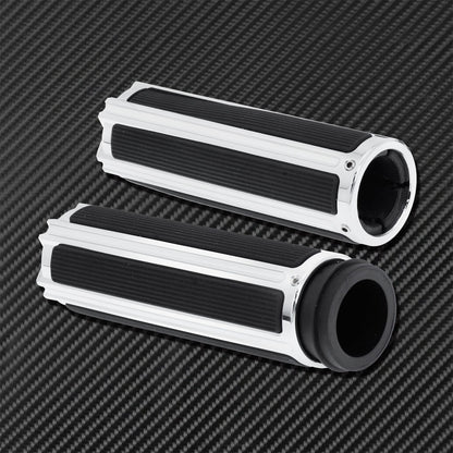 1'' Electronic Hand Grips Motorcycle 25mm Throttle Handle Bar Black/Chrome For Harley Softail FXDLS Breakout Touring FLHR Trike