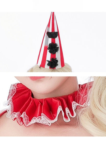 Halloween Cosplay Dress Red Horror Circus Soul Return Doll Costume Gothic Spooky Ladies Fancy Outfit for Party Role Play Dress