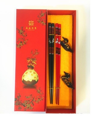 Hashis de madeira 2 pares com descanso características chinesas China Affairs apresenta melhor presente pauzinhos lembrança