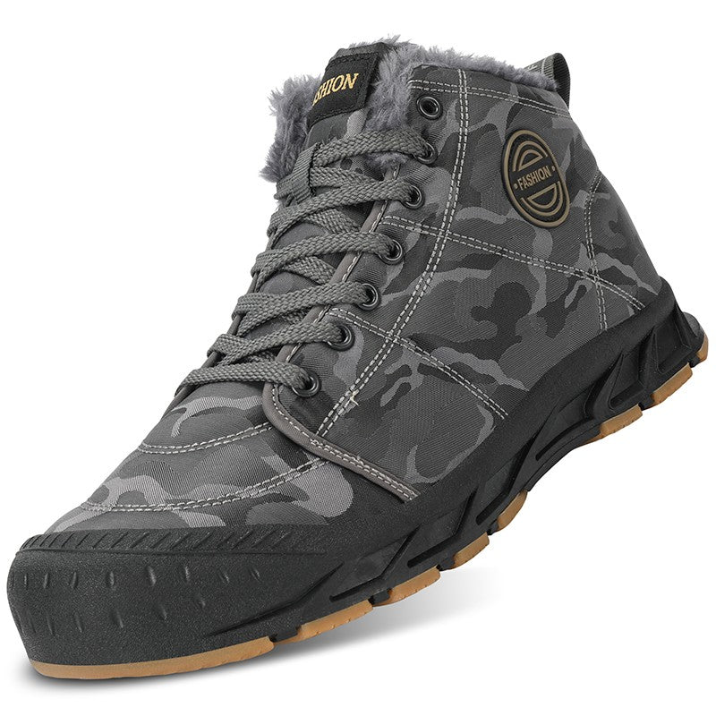 Botas de Neve Masculinas de Inverno Super Quentes Botas de Caminhada Masculinas Impermeáveis Botas Masculinas de Exterior Tênis Antiderrapantes de Borracha Botas Masculinas de Trabalho de Cano Curto
