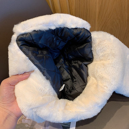 Gorros Femininos de Inverno Quentes e Grossos Estilo Russo, Moda Coreana Ushanka, Chapéu de Aviador com Protetor de Orelha, Chapéu Bomber Feminino Ajustável, Tendência