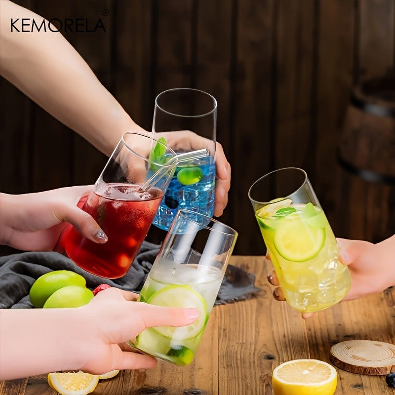 6 Copos Long Drink para Uísque e Café com Canudo de 450ml, Copos para Suco Adequados para Coquetéis e Cerveja, Conjunto de Utensílios de Bar