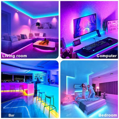 RGB Led Strip Lights 1m-30m Music Sync APP Control Led Lights Flexible Ribbon Luces Led Tape for Room Party Decor TV Backlight