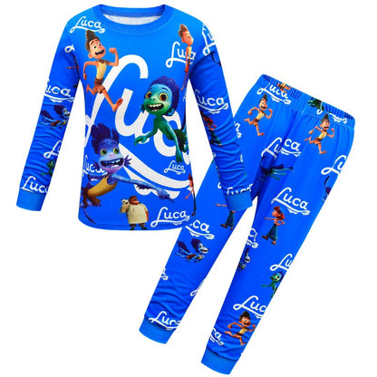 Pijama Infantil Disney Pixar Luca Desenho Animado Cosplay Roupa de Dormir Kawaii Pijama Luca Anime Manga Longa Roupa de Casa Pijama Infantil Presente
