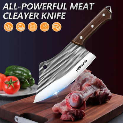 MDHAND High-carbon Stainless Steel Kitchen Knife Handmade Forged Chef  Knife Bone Chopper Traditional Cleaver Slicing Knife