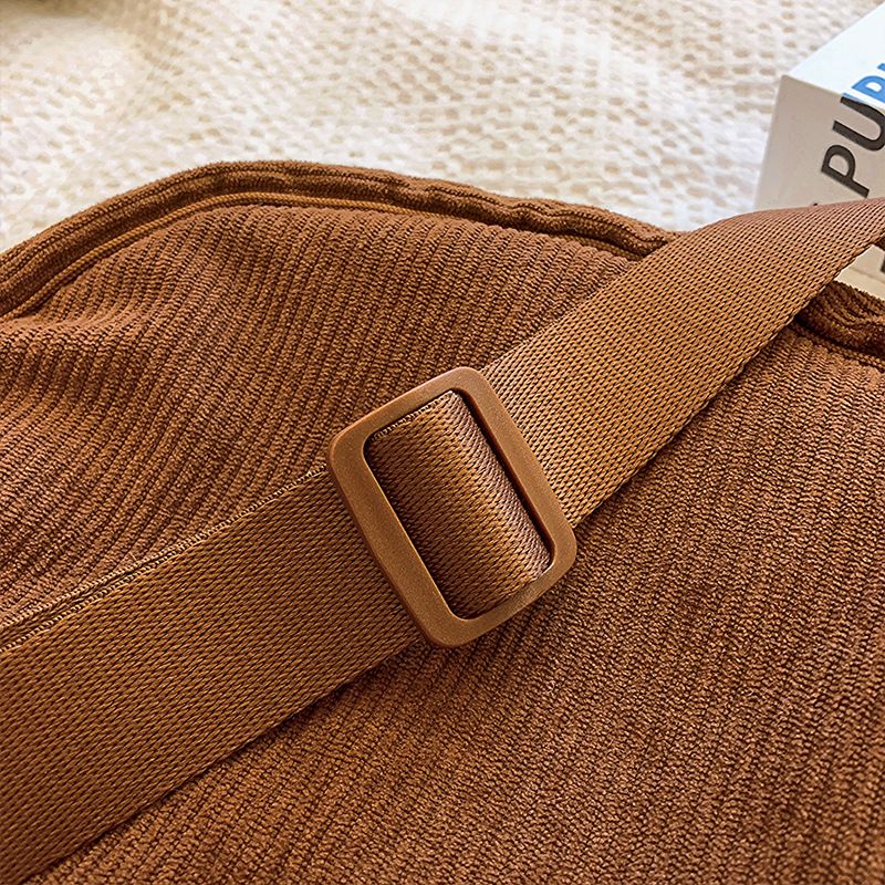 Solid Color Corduroy Women's Hobos Shoulder Bag Retro Casual Female Crossbody Bags Ladies Daily Travel Handbags Messenger Bag