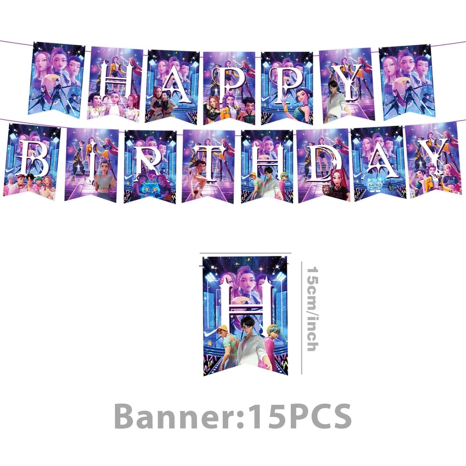 Hot K-Pop Birthday Party Decoration Set Kids Tableware Balloons Cups Plates Napkins Cake Topper Banner Gift Bag - Party Supplies