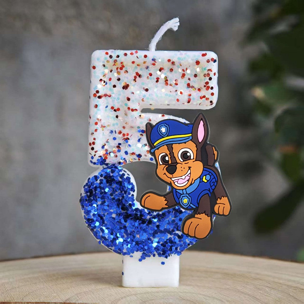 Paw Patrol Candle 0-9 Number Candle Paw Patrol Cartoon Character Party Cake Plug-in Birthday Cake Decoration Baby Shower Gift