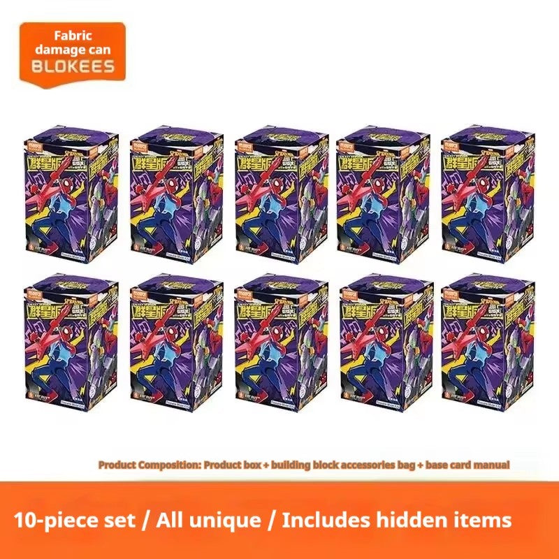 Bonecos de Montar Blokees Hobie Brown Spider-Man Duende Verde Homem-Areia Electro Shocker Spider-Man 2099 Brinquedos de Coleção Montáveis Presentes