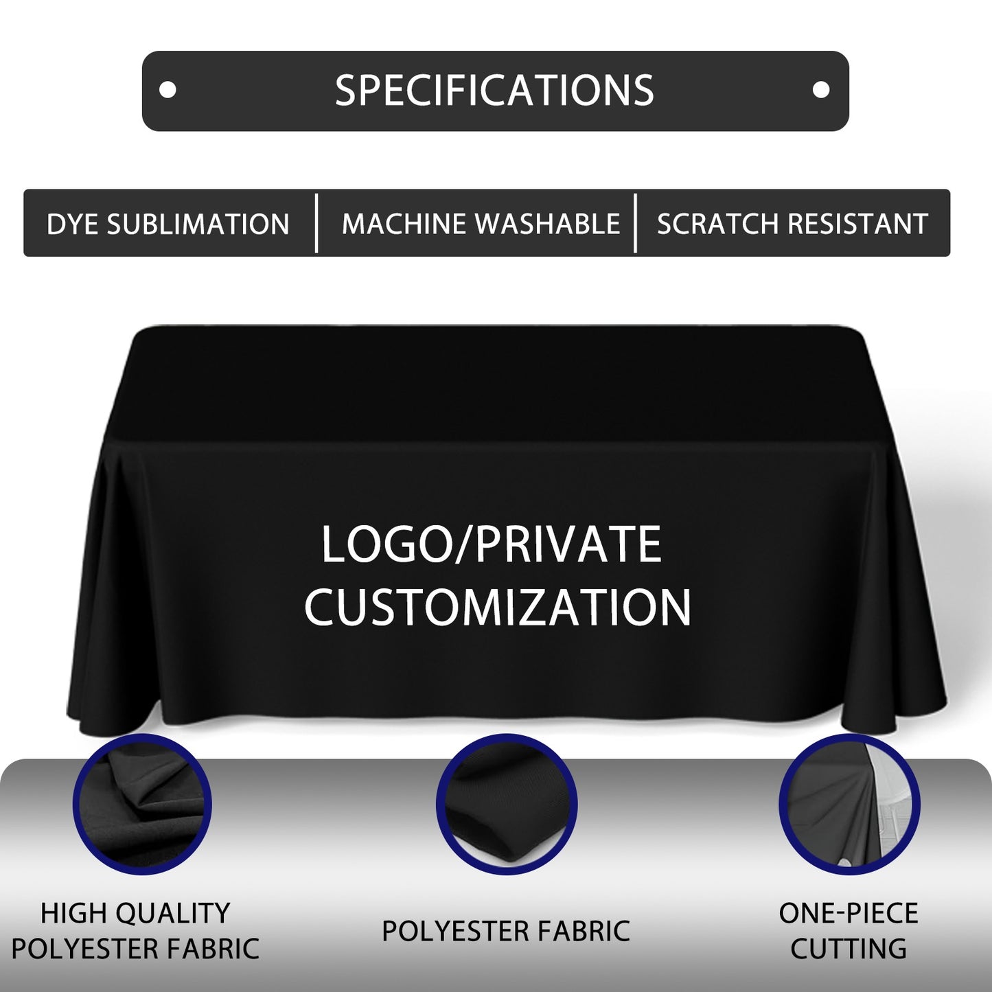 custom tablecloths logo 4FT/6FT/8FT Kitchen  Tablecloth Fitted, Washable and Wrinkle Resistant Rectangular Patio Table Cover