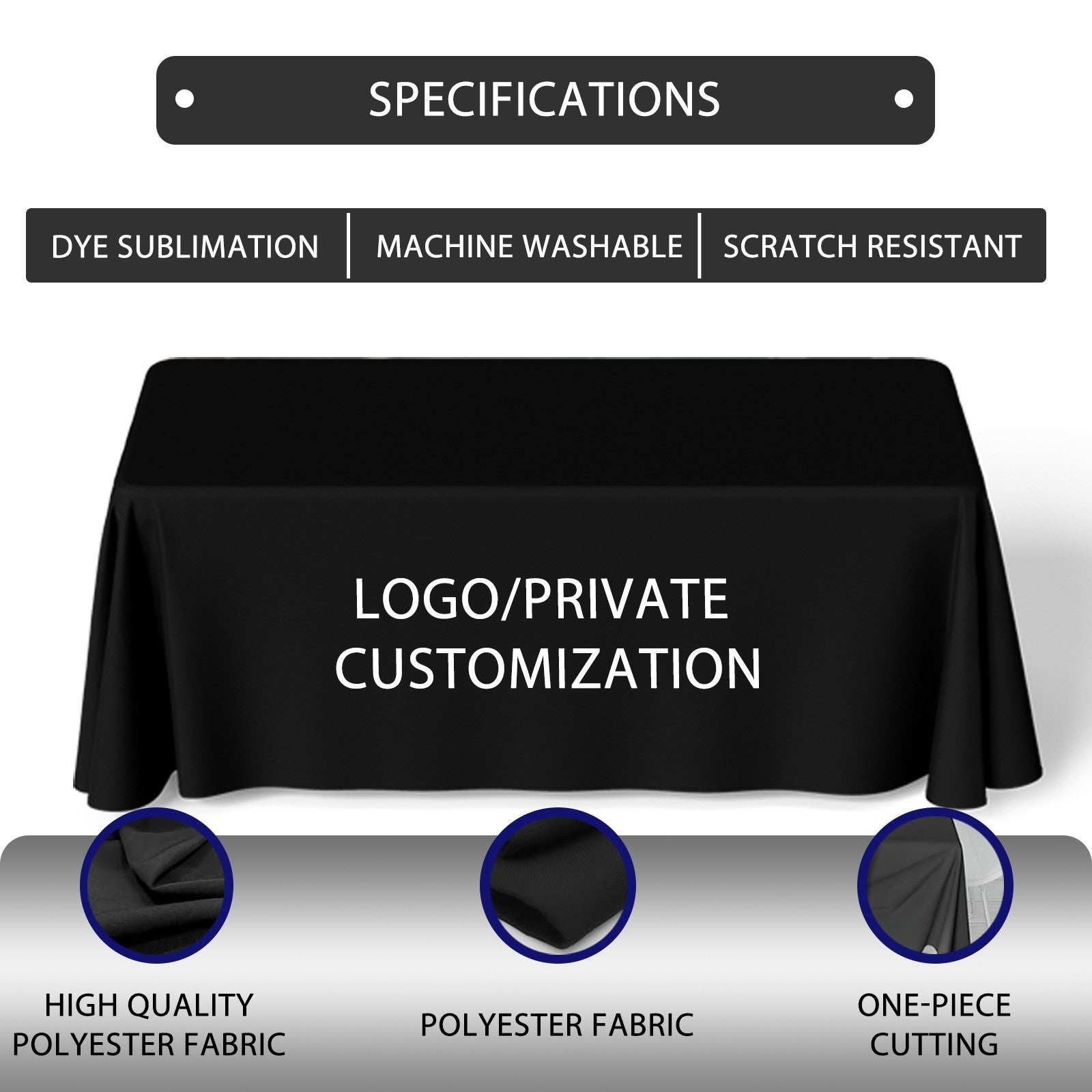 custom tablecloths logo 4FT/6FT/8FT Kitchen  Tablecloth Fitted, Washable and Wrinkle Resistant Rectangular Patio Table Cover