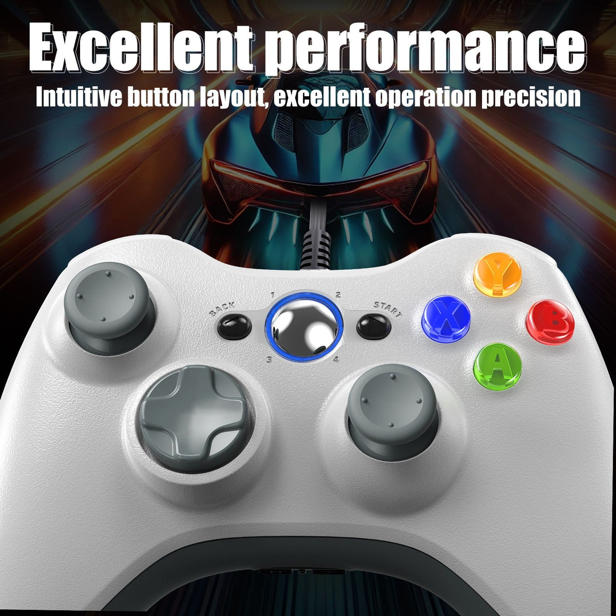For Xbox 360 Slim/Lite/E/PC Controller,Wireless/Wired Game Remote Control 6-axis Gryo Dual Vibration Precision Joystick Gamepads
