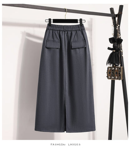 Suit Half-body Skirt Women's Large Size Autumn New Fashion Elegant Commuting Medium-length Package Hip Skirts Loose A-line Skirt