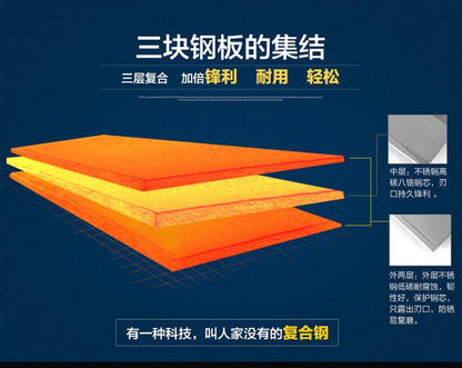 SHIBAZI ZUO Professional Chef Slicing Kitchen Knife Premium 3-Layer Composite Steel Mulberry Kitchen Knives F202-1