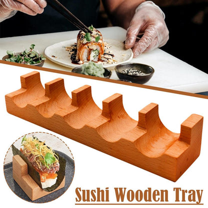 Suporte de Sushi Japonês de Madeira em U Rack de Taco Suporte de Prato de Comida Suporte de Bandeja de Servir Sushi Barco de Sushi