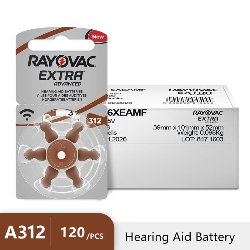 Hearing Aid Batteries A312 312A ZA312 312 PR41 RAYOVAC EXTRA 60 PCS Zinc Air Performance Hearing Aid Battery A312 Free Shipping