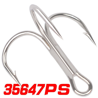 5pçs/lote Anzol De Pesca Aço Carbono Alto Virado Material De Aço Carbono Alto Anzol Triplo Preto Dobrado Redondo