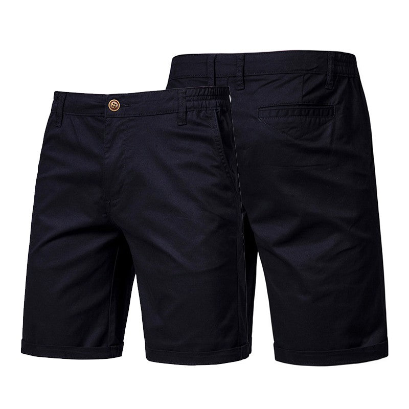 Men Summer Soild Cotton Shorts For Man Casual Business Shorts Elastic Waist Sport Beach Shorts Gym Running Shorts Male Clothing