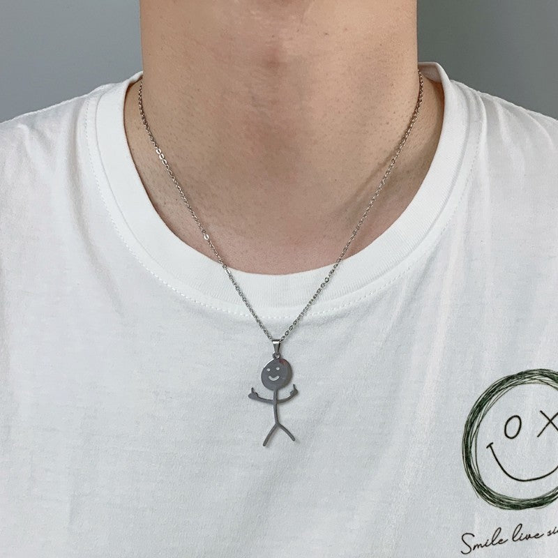 Colares de Rock Punk para Homens, Colar Masculino com Personagem de Grafite Criativo Engraçado, Joias para Festa, Presentes de Aniversário para Casais, Atacado