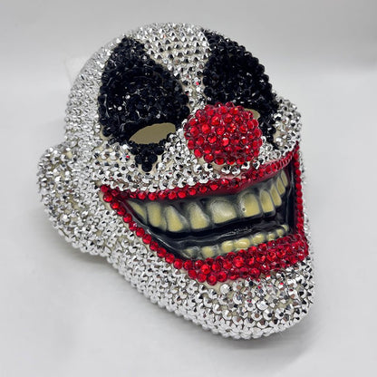 High-End Diamond-Studded Clown Mask for man and women Halloween Dance Party Fashion Mask Clown Role-Playing Costume