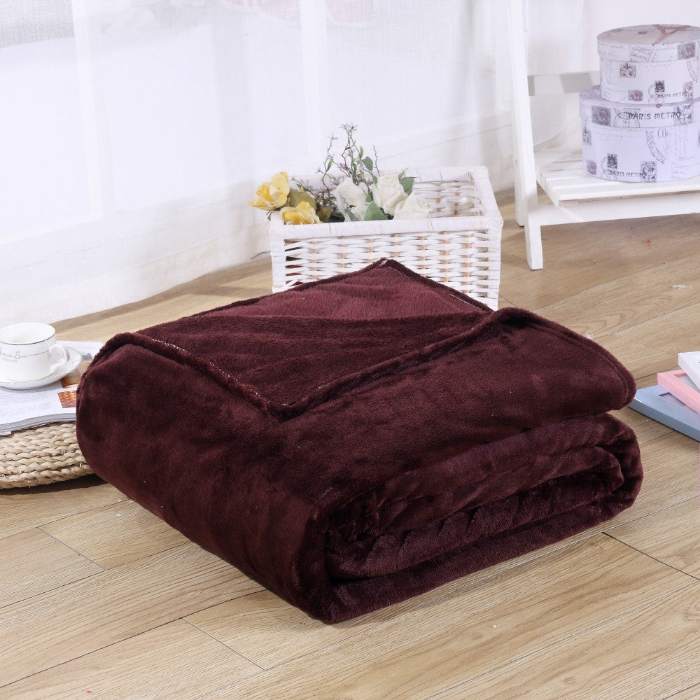 Spring Winter Winter Flannel Blanket Fluffy Warm Soft Sofa Cover Bedspread Solid Blue Black Coral Fleece Plush Blankets For Beds