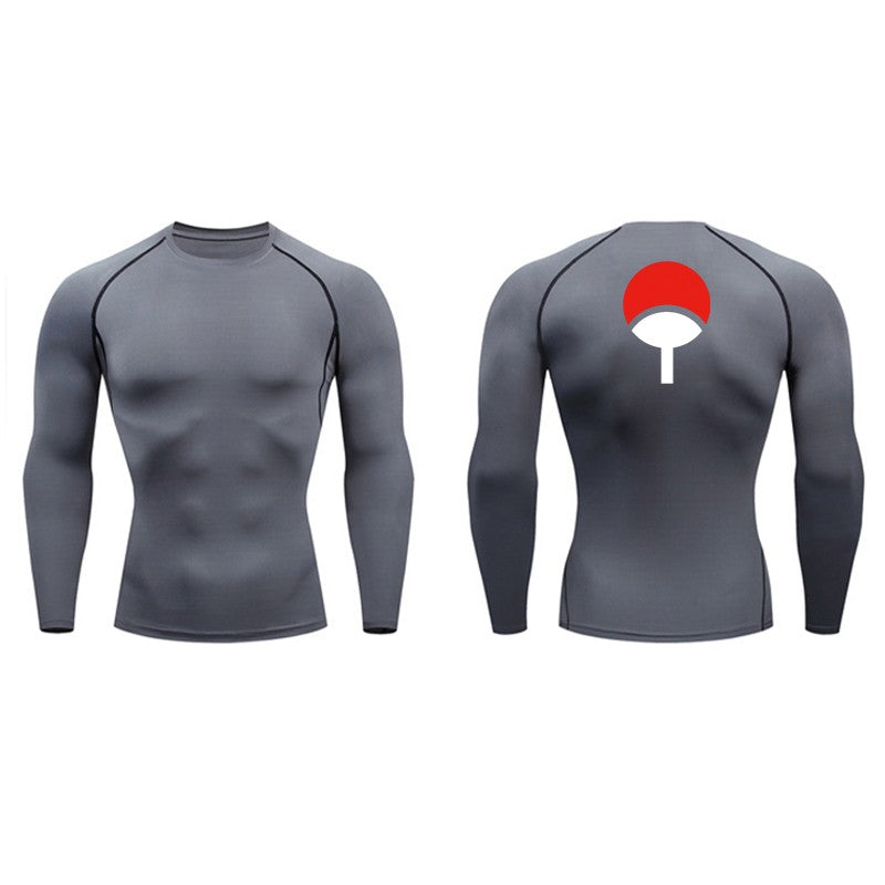 Graphic Compression Shirts for Men Athletic Quick Dry Rash Guard Stretchy Baselayers Undershirts Gym Workout Running Tshirt Tops