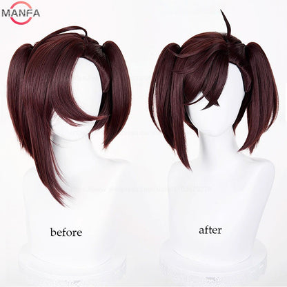 Momo Ayase Ekalun  Cosplay Wig Anime Dandadan Cosplay Short Brown Heat Resistant  Hair Anime Cosplay Wigs + Wig Cap