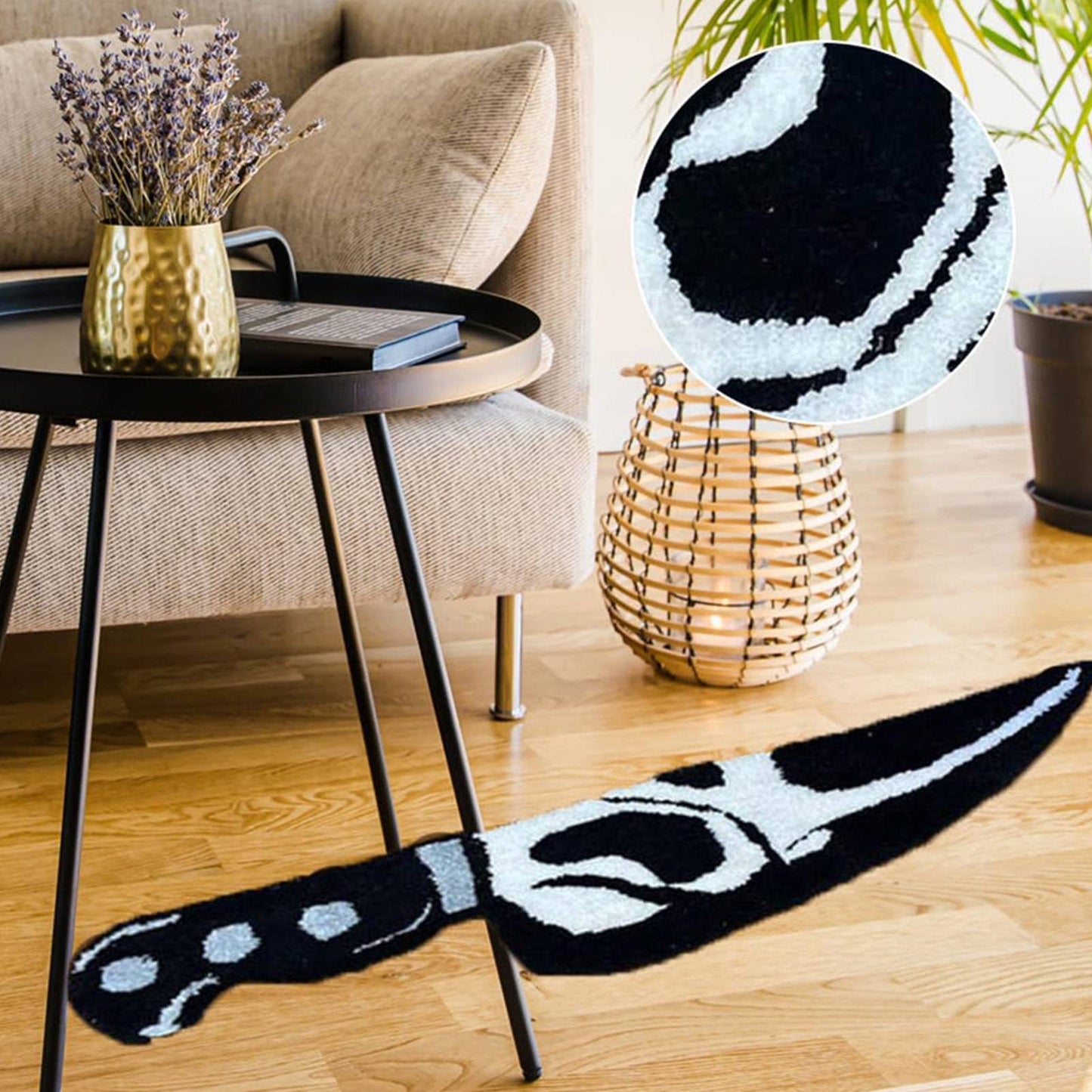 Clearance Deal Skull Knife Carpet Horror Scary Scream Bedside Rug Wear Resistant Cashmere Home Bedroom Decorative Carpet