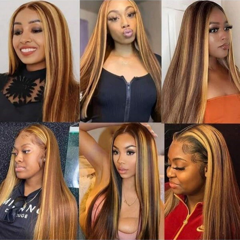 Long Straight Hair Extension 8 PCS Clip In Hair Extensions Brazilian For Women Colored 613 Blonde Clips In Hair Extensions P4/27