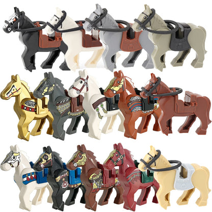 Blocos de Montar Zoológico Medieval Acessórios de Personagens Montarias Animais Cervos Elefantes Camelos Lobos Cavalos de Guerra Tijolos Brinquedos Presentes K080