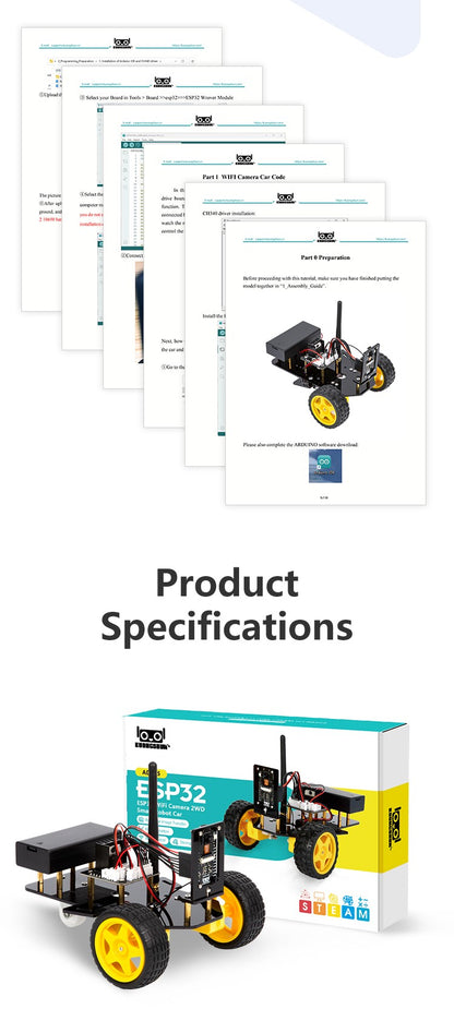 ESP32 Smart Robot Car Kit Carro de Controle Remoto para Projeto de Programação Arduino Kit de Codificação Científica de Educação STEM