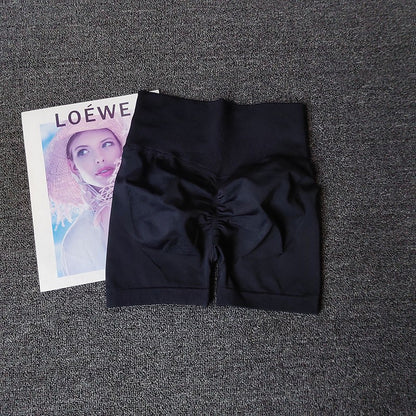 Yoga Shorts Peach Hot Girls Three-Cross Pants High Waist Knitted Pressure Running Sport Elastic Belly Lifting Butt Tight Pants