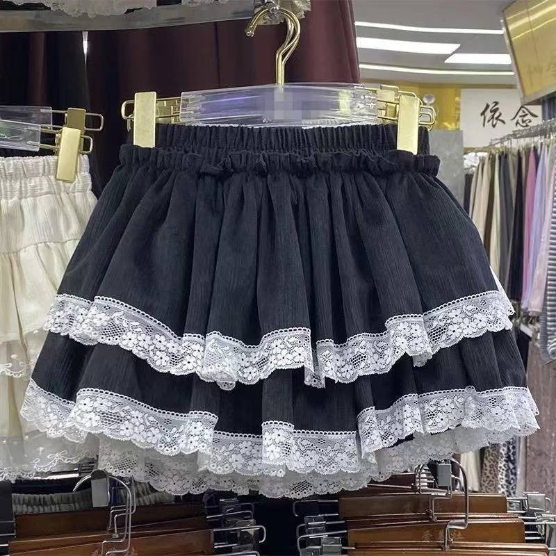 Japanese Y2k Cute Ruffled Plaid Skirt Punk Rock Subculture Cake Skirts Japanese Preppy Style Casual New 2025 Women Skirts