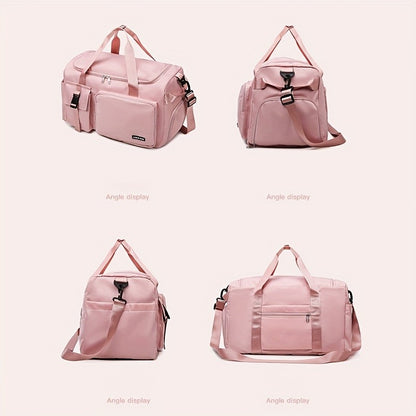 Multifunctional Women's Travel and Fitness Bag - Stylish Pink, Large Capacity, Separate Footwear Compartment