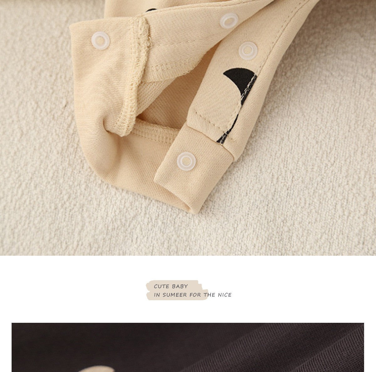 Newborn Spring and Winter Fashion Moon Sun Print Suit Cotton Comfortable and Soft 0-12 Boys and Girls Long Sleeved Baby Bodysuit