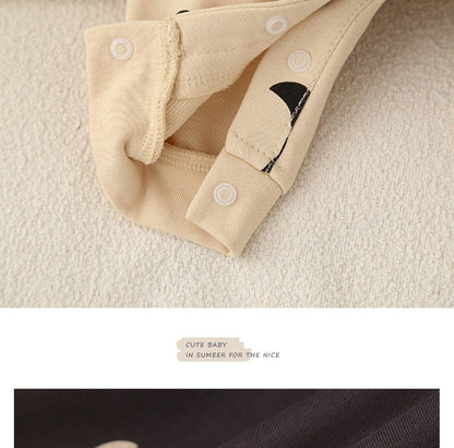 Newborn Spring and Winter Fashion Moon Sun Print Suit Cotton Comfortable and Soft 0-12 Boys and Girls Long Sleeved Baby Bodysuit