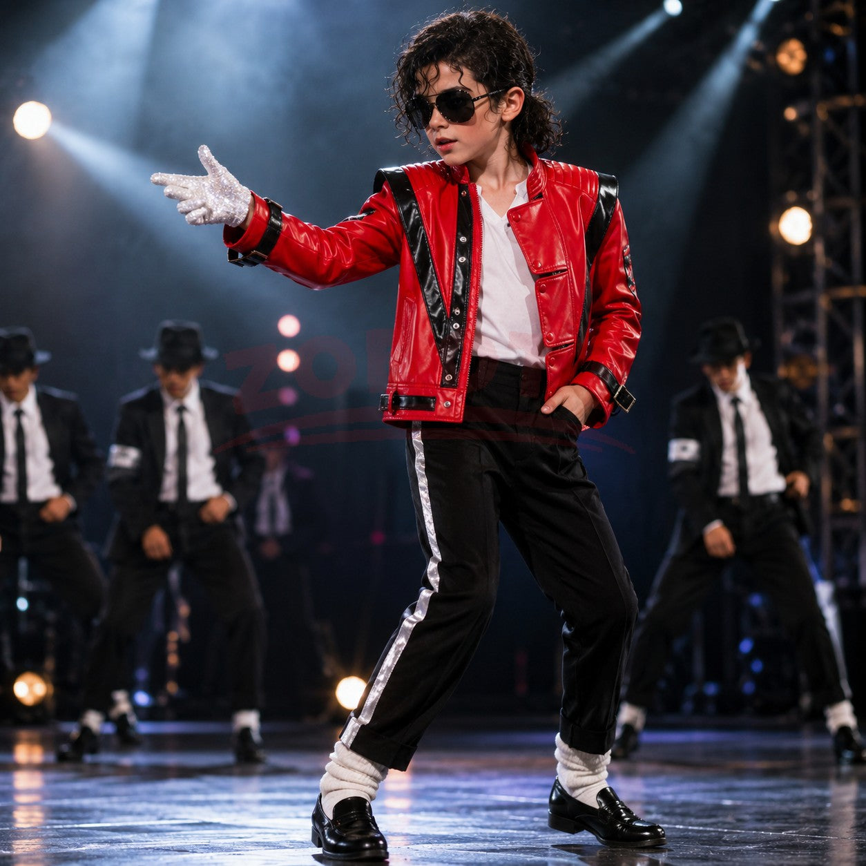Classic Michael Joseph Jackson Leather Red Thrilling Jacket Halloween Birthday Gift Night Outwear