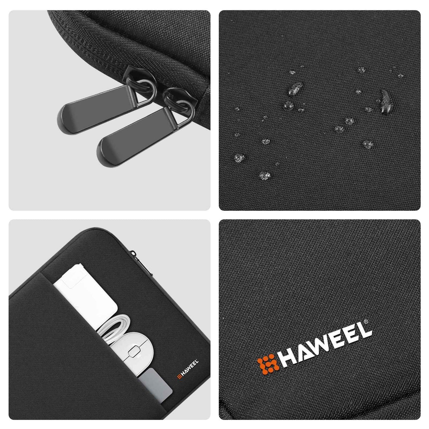 Capa para notebook HAWEEL 11 13 15 polegadas para Xiaomi Huawei HP DELL Bolsa para laptop com zíper Bolsa de transporte Capa à prova de choque para Macbook