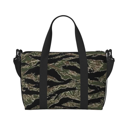 Tiger Stripe Camouflage Military Camo Beach Travel Bag Large Capacity Tote Bags for Gym Yoga Women Shopping Duffle Shoulder Bag