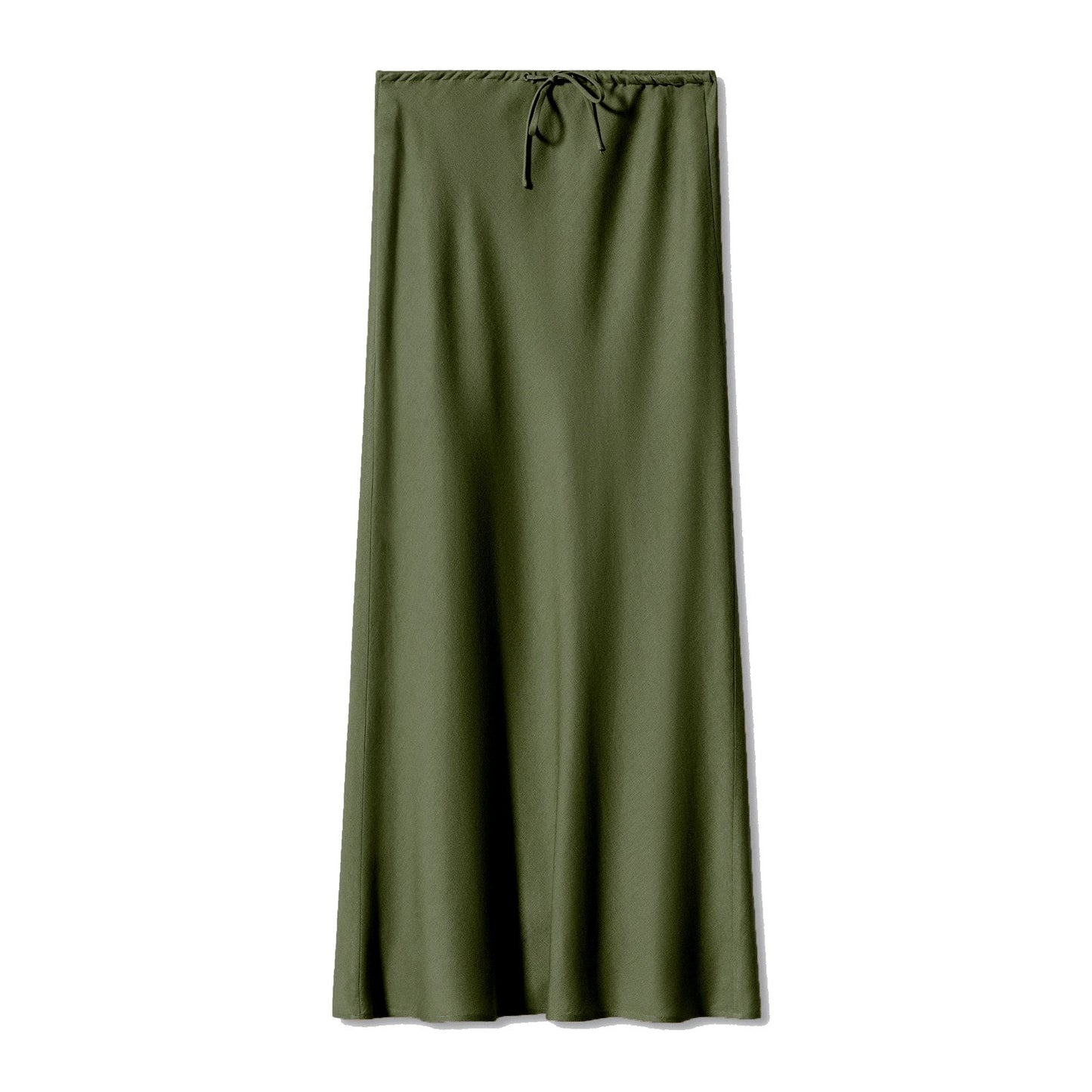 New In 2025 Spring Summer Solid Color Satin Long Skirt For Women High Waist Lace